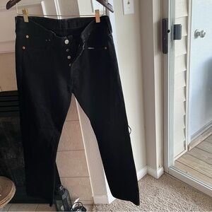 Levi's 501 Men's Straight Leg Jeans, size W33-L30 in black denim